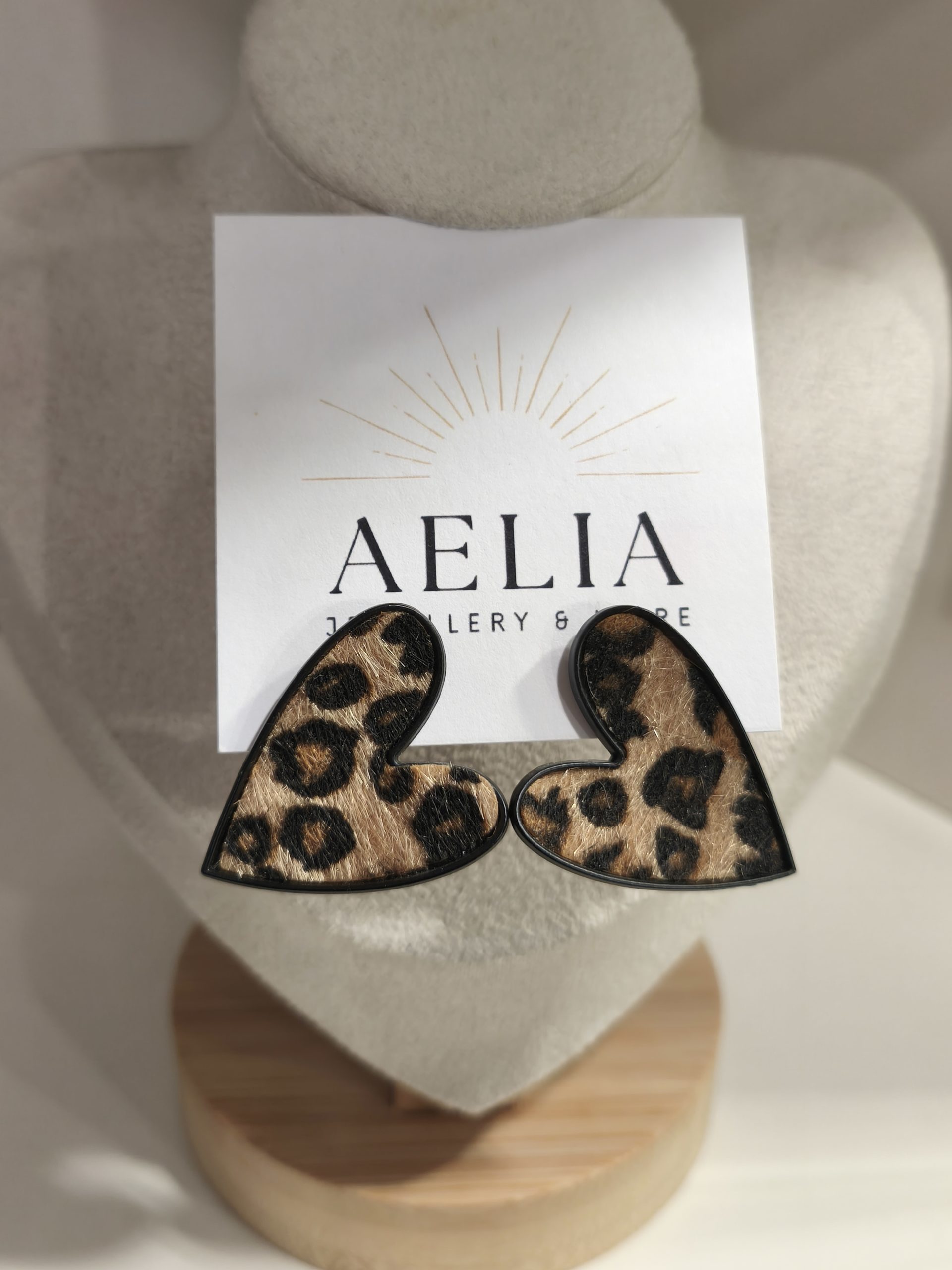 Σκουλαρίκια Leopard Heart Statement 🐆🤎 — φωτογραφία 2